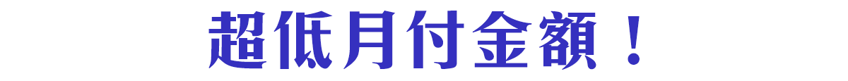 超低月付金額！